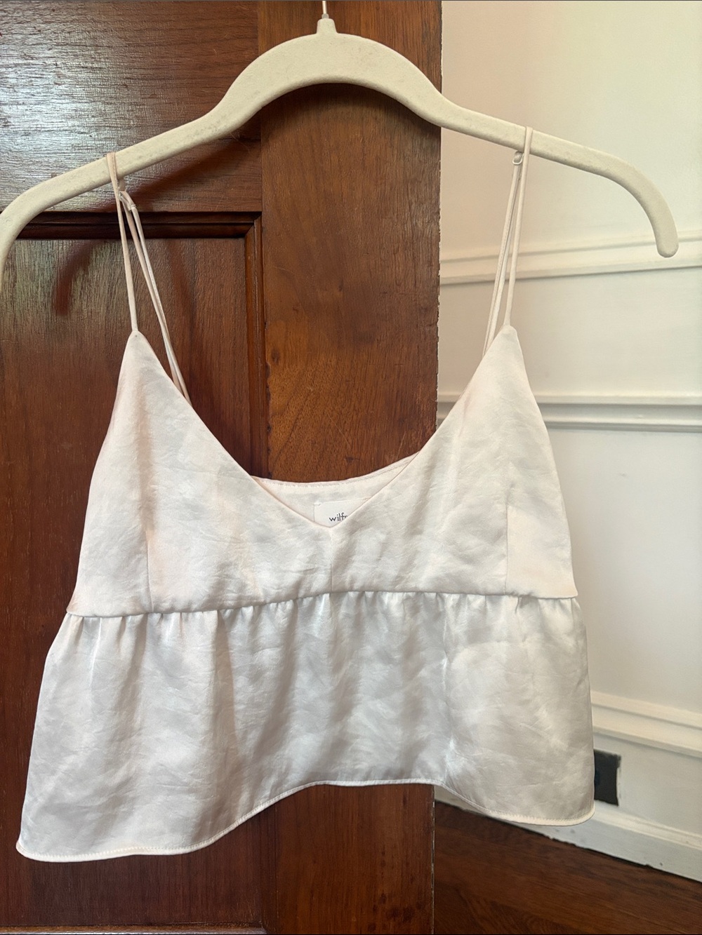 Wilfred White V-Neck Linen-Blend Peplum Camisole